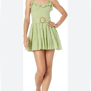 Show Me Your MuMu Green Ruffled Pleated Sundress